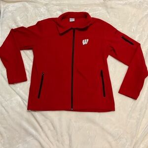 Columbia Women's Wisconsin Vibrant Red Fleece Jacket XL